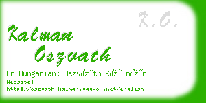 kalman oszvath business card